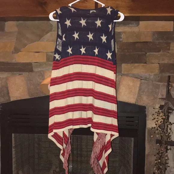 Patriotic Flag Themed sweater vest/tunic size S - Picture 2 of 10